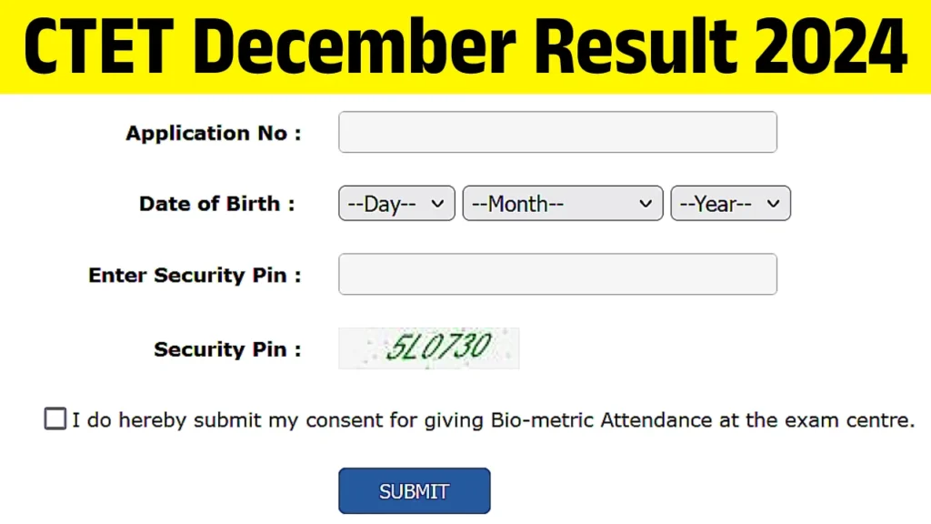 CTET Result 2024: Check Result Status @https://ctet.nic.in