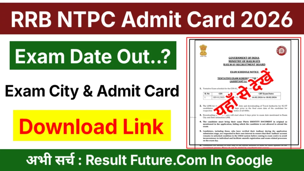 RRB NTPC Graduate Level Admit Card 2026