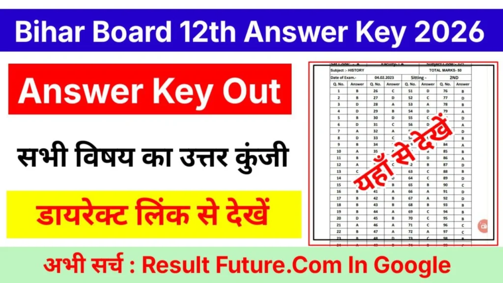 Bihar Board 12th Answer key 2026