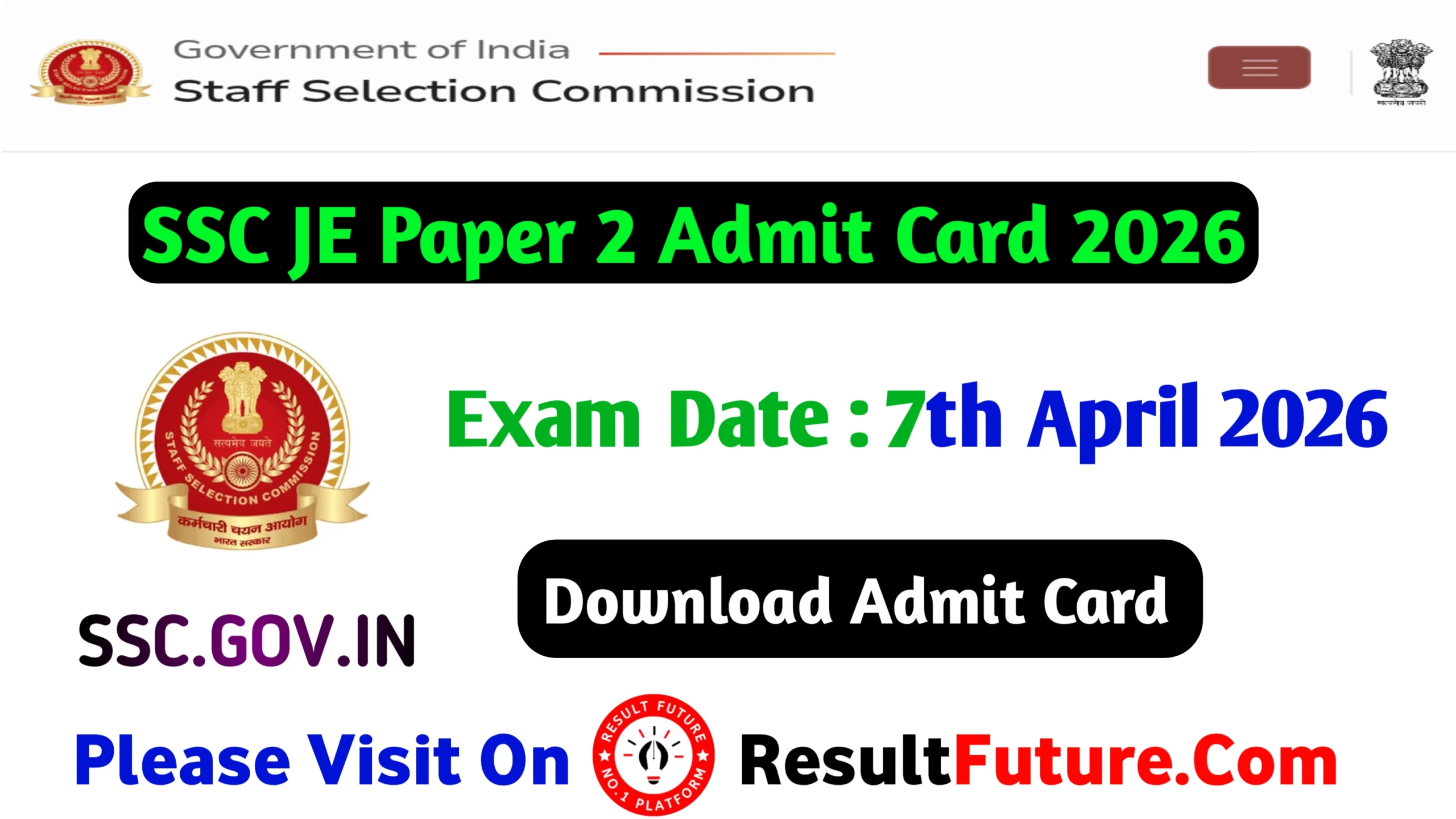 SSC JE Tier 2 Admit Card 2026
