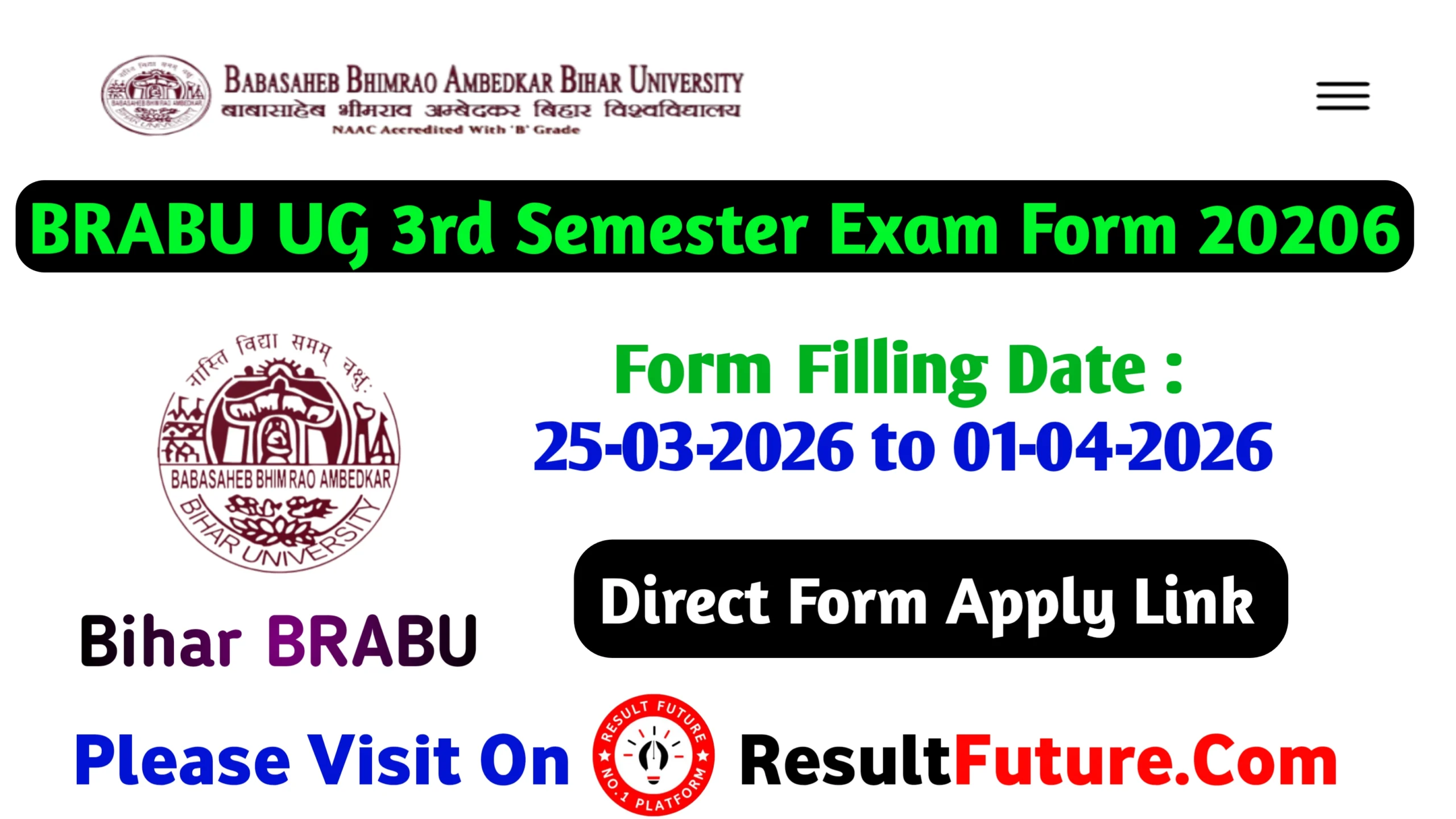 BRABU UG 3rd Semester Exam Form Fill-Up 2026