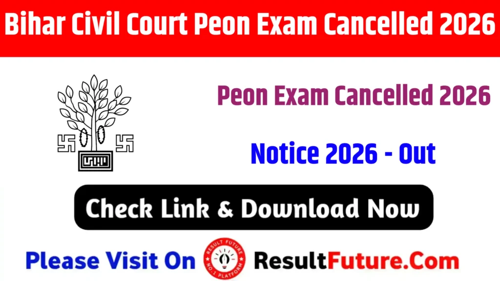 Bihar Civil Court Peon Exam Cancelled 2026: Peon New Exam Date Check Now
