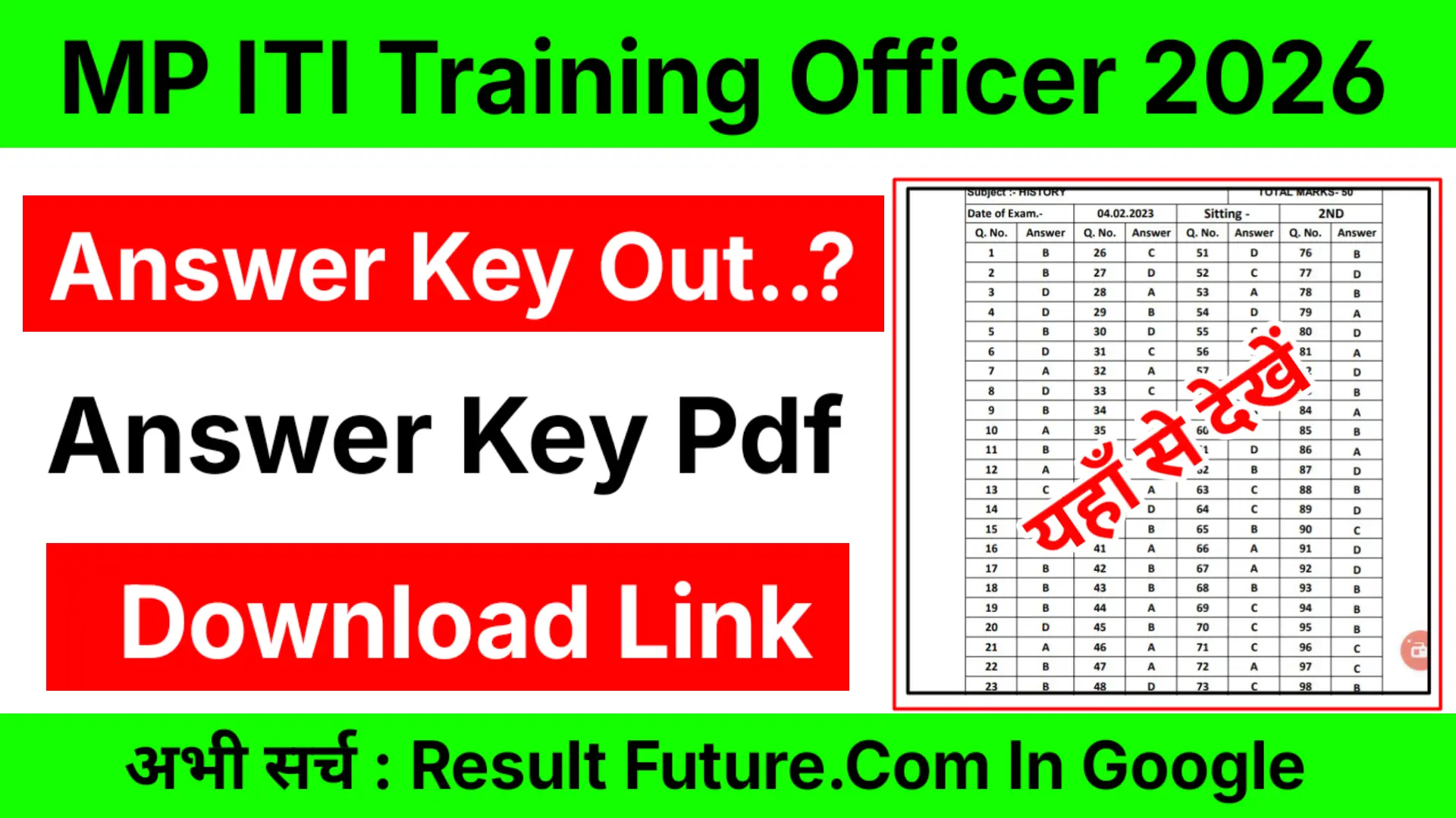 MP ITI Training Officer Answer Key 2026