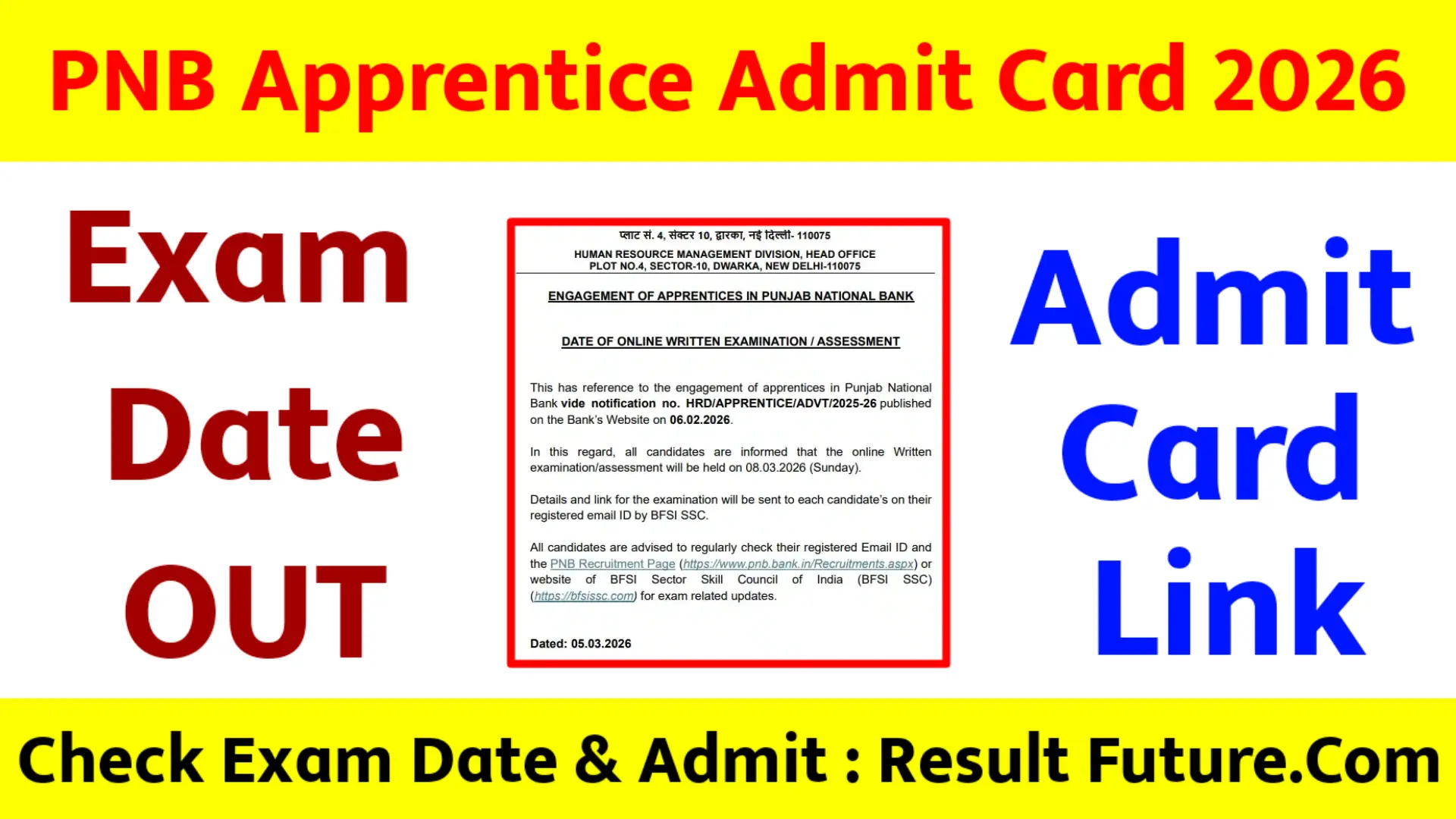 PNB Apprentice Admit Card 2026