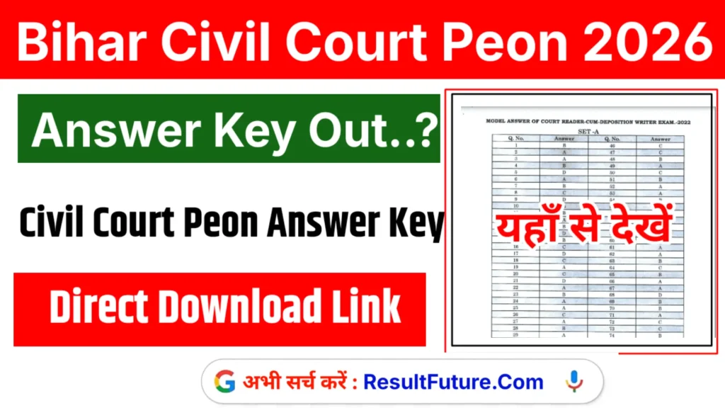 Bihar Civil Court Peon Answer Key 2026
