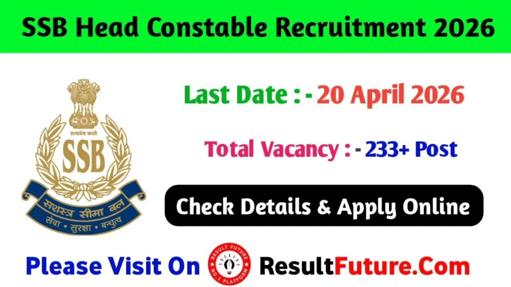 SSB Head Constable Recruitment 2026