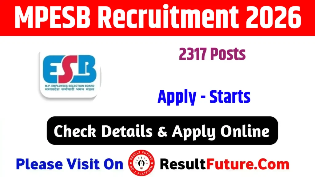 MPESB Recruitment 2026: Online Apply Starts For 2317 Post