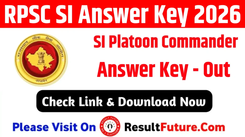 RPSC SI Answer Key 2026