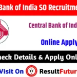 Central Bank of India SO Recruitment 2026
