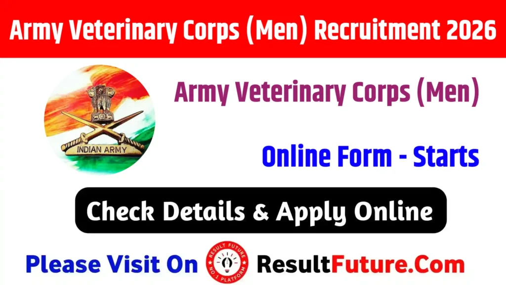 Army Veterinary Corps (Men) Recruitment 2026