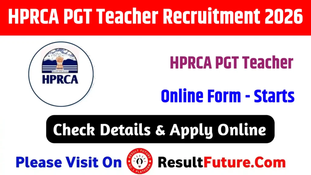 HPRCA PGT Teacher Recruitment 2026