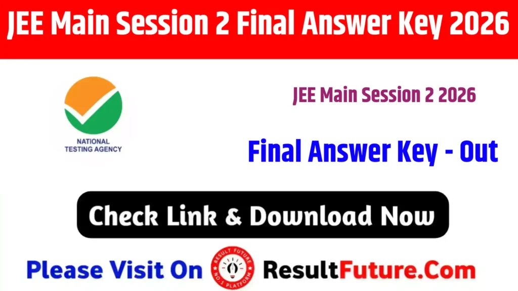 JEE Main Session 2 Final Answer Key 2026