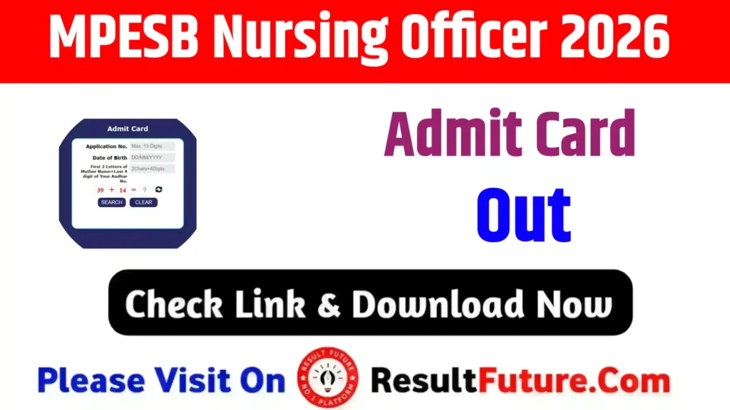 MPESB Nursing Officer Admit Card 2026