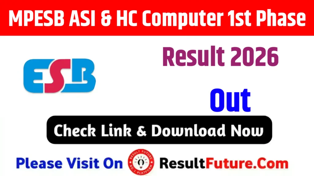 MPESB ASI & HC Computer 1st Phase Result 2026