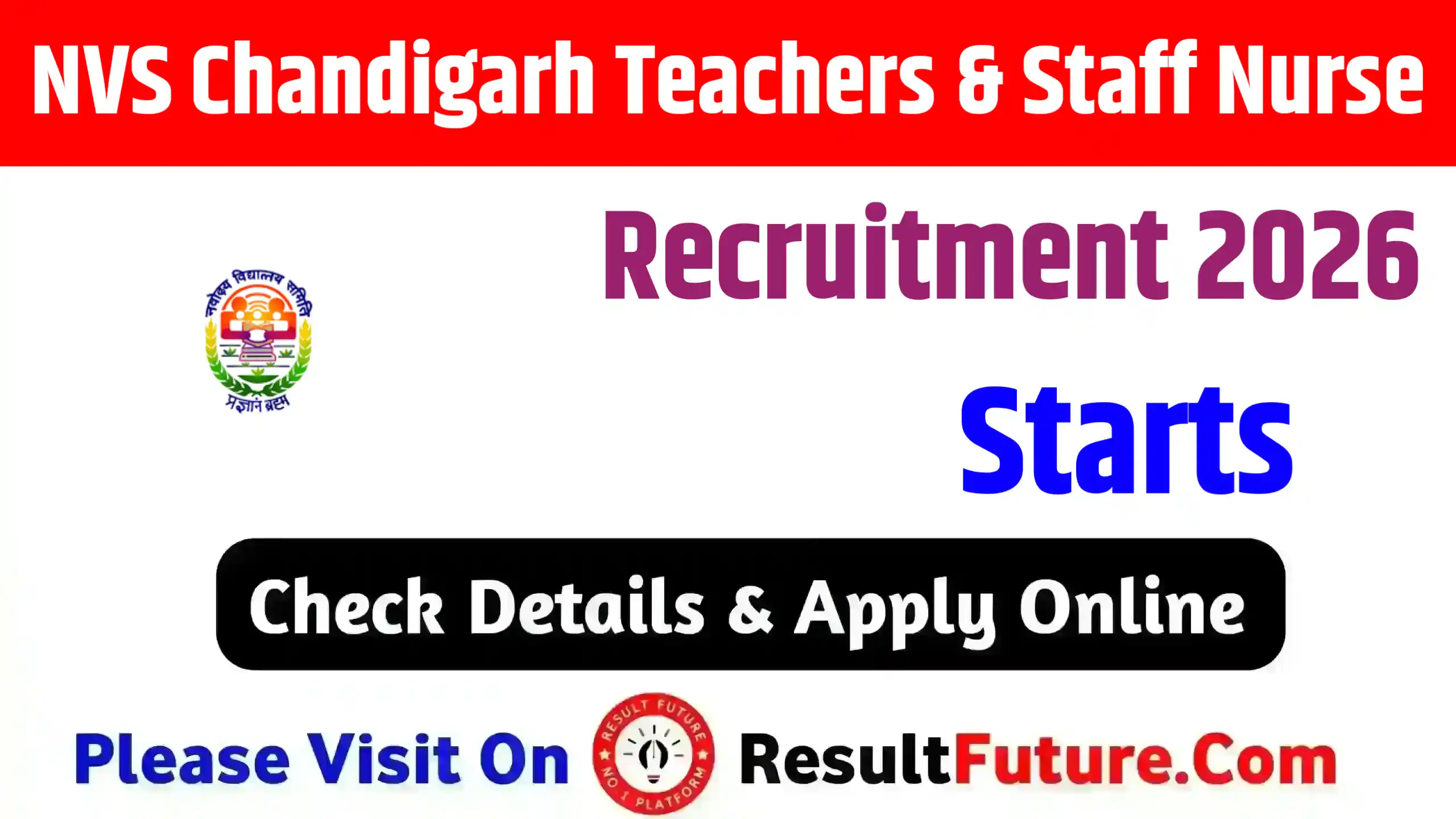 NVS Chandigarh Teachers & Staff Nurse Recruitment 2026