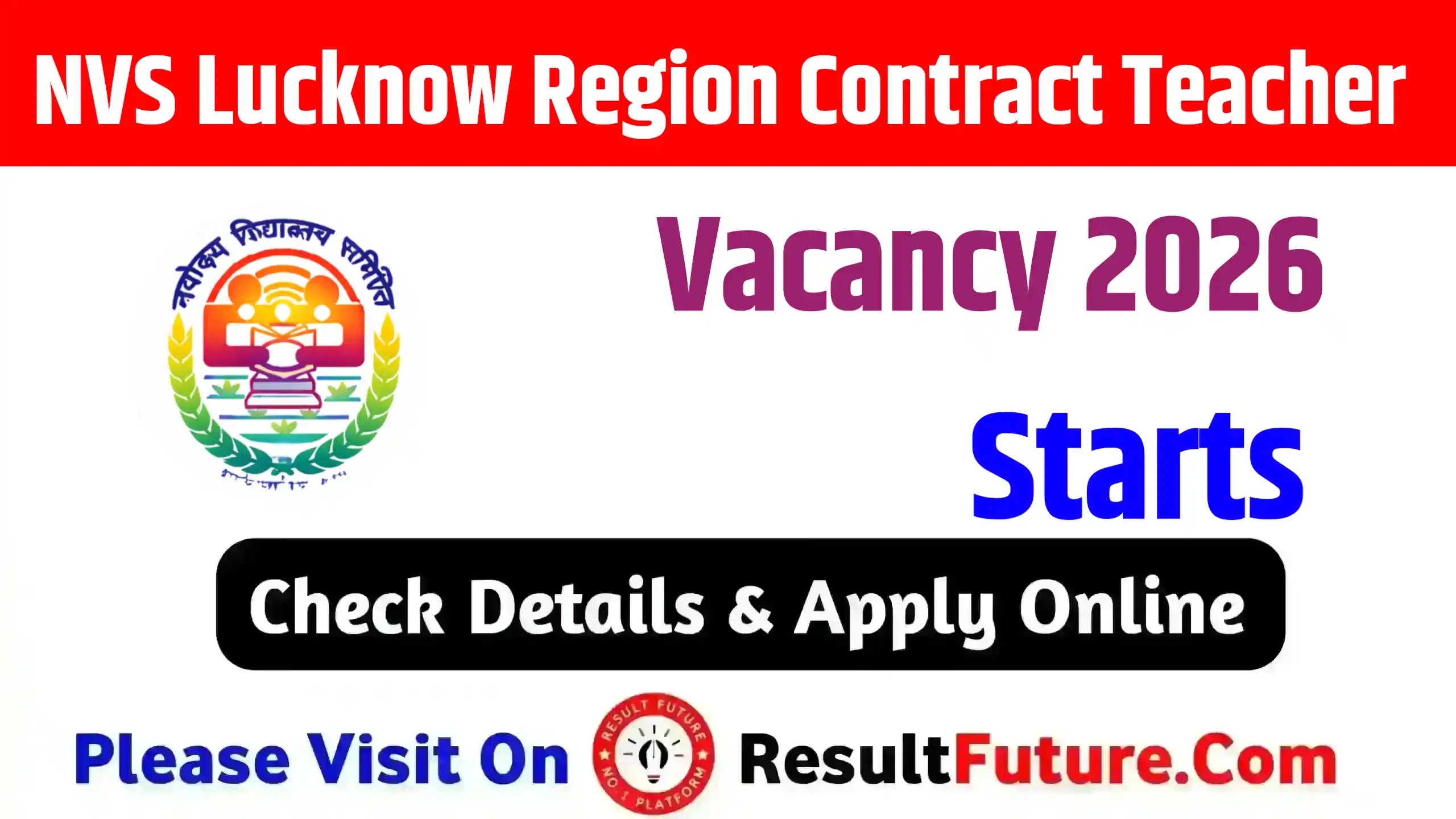 NVS Lucknow Region Contractual Teacher Vacancy 2026