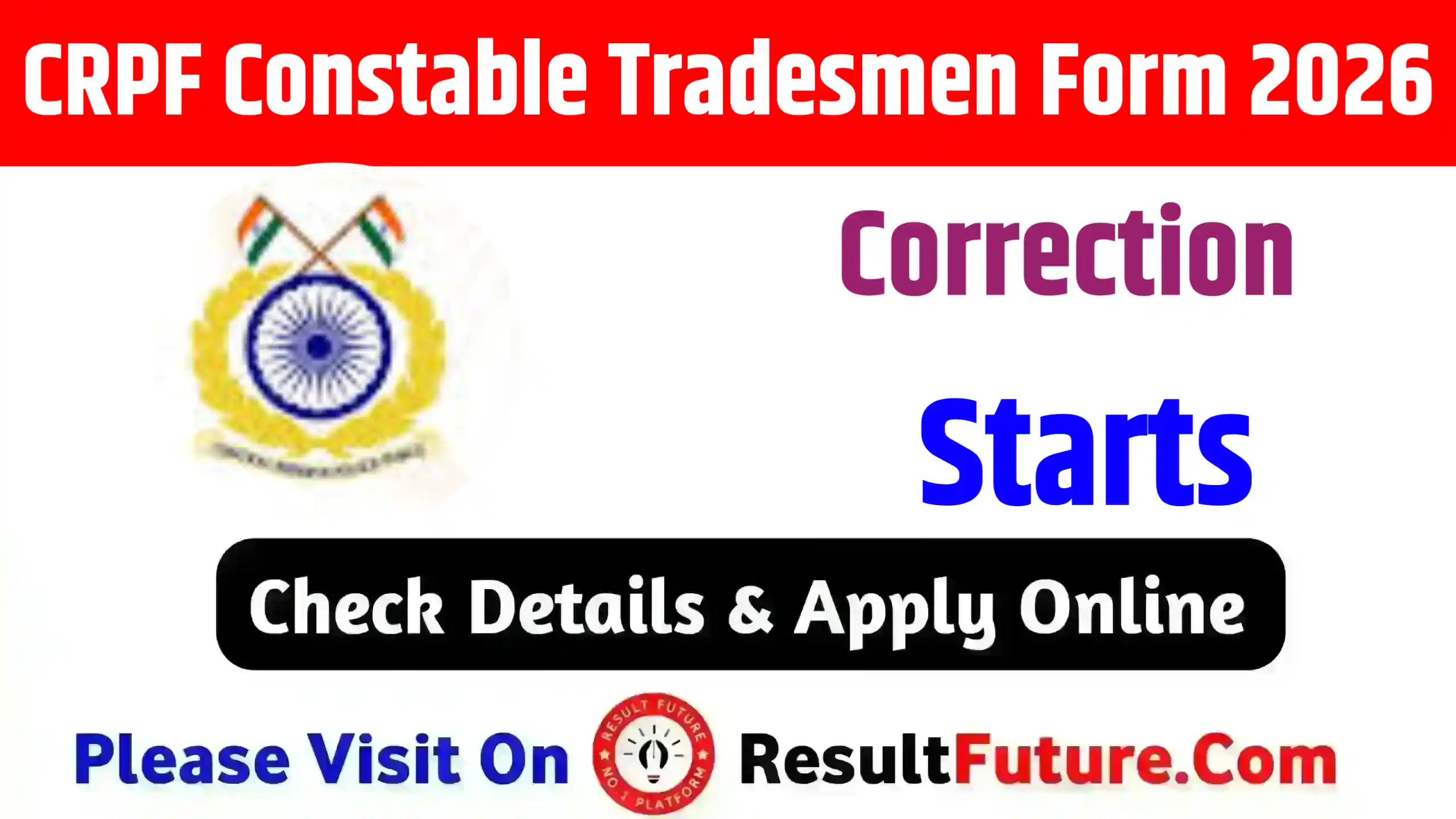 CRPF Constable Tradesmen Form Correction 2026