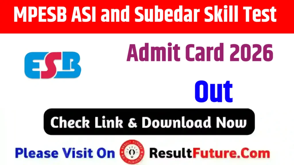 MPESB ASI and Subedar Skill Test Admit Card 2026