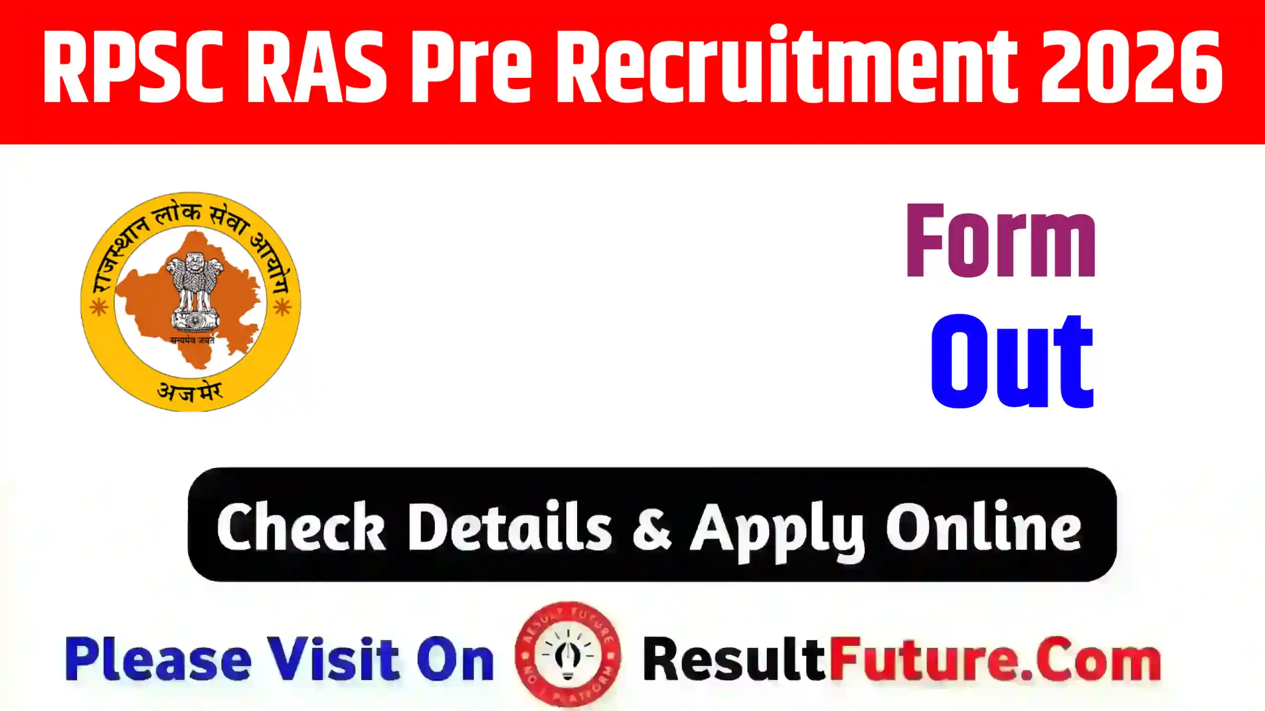RPSC RAS Pre Recruitment 2026 : Check Form Date