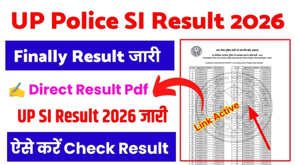 UP Police SI Result 2026