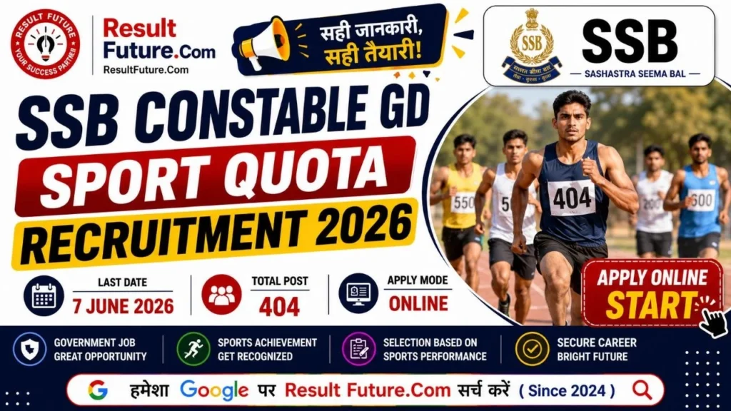 SSB Constable GD Sports Quota Recruitment 2026