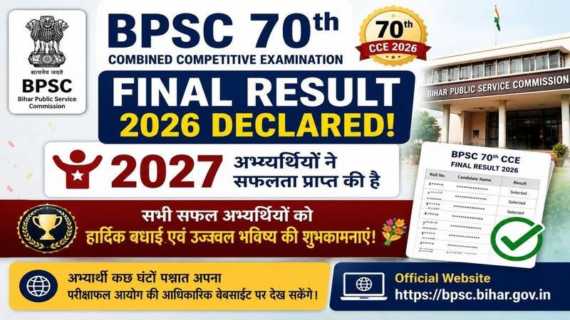 BPSC 70th CCE Final Result 2026