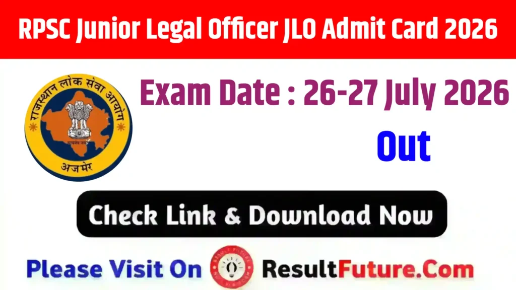 RPSC Junior Legal Officer JLO Admit Card 2026