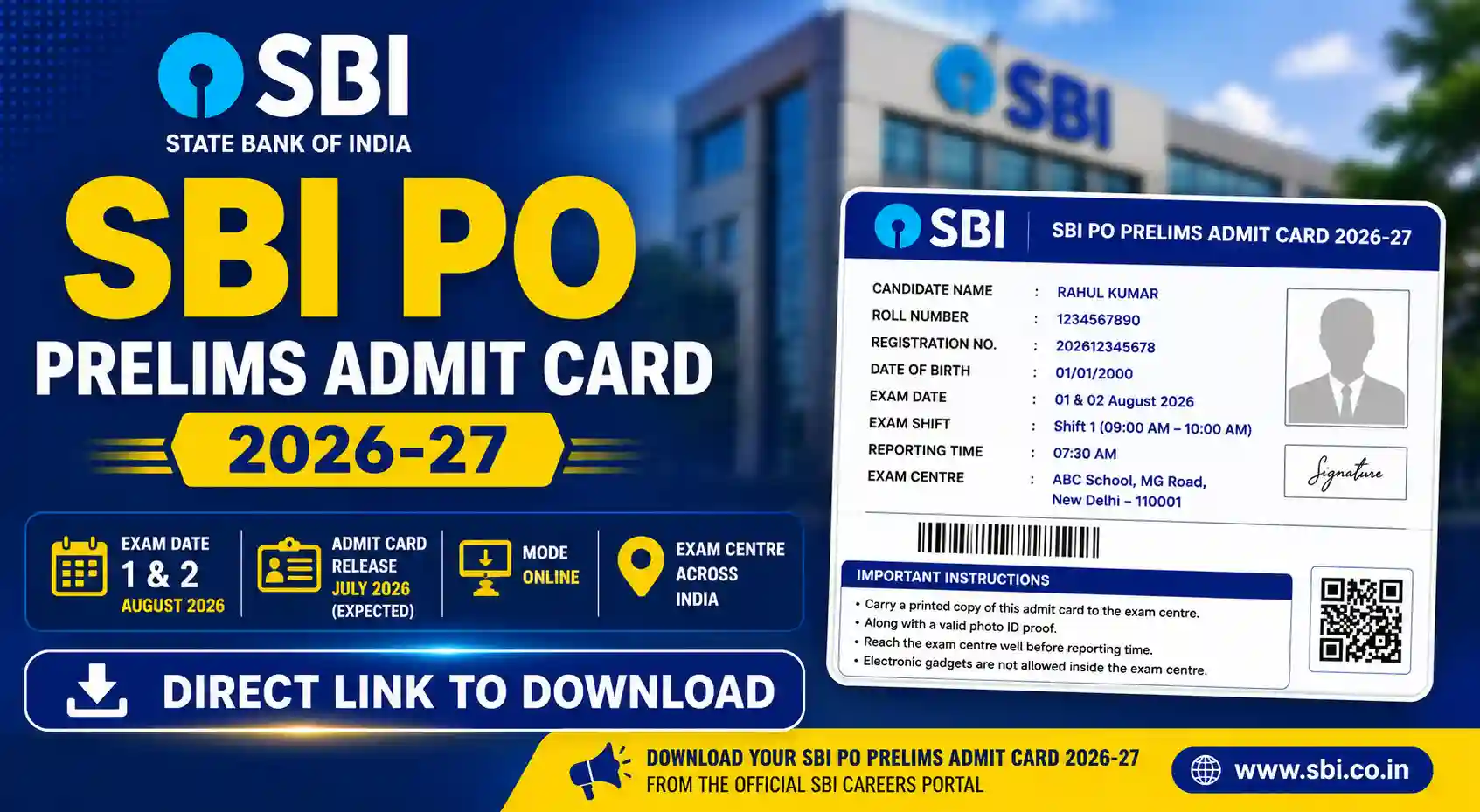 SBI PO Admit Card 2026