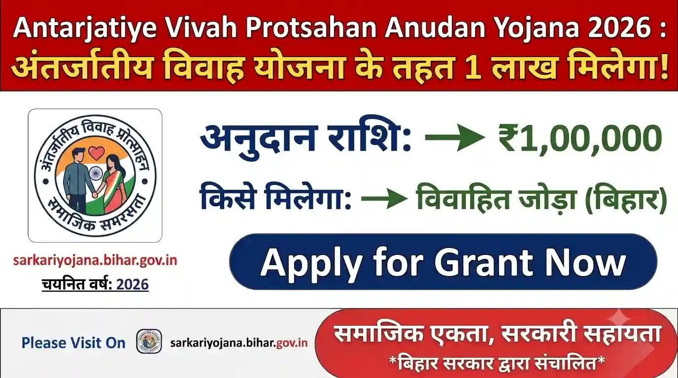 Antarjatiye Vivah Protsahan Anudan Yojana 2026