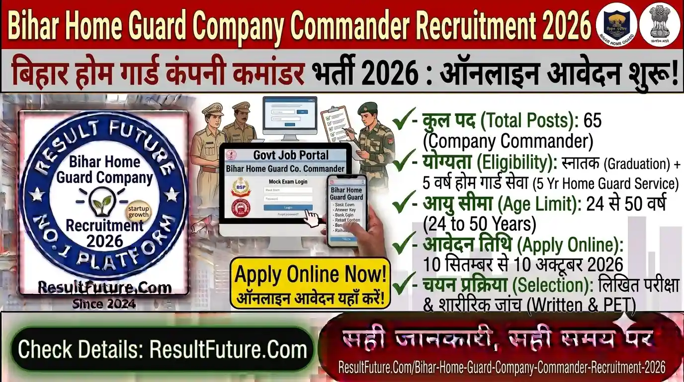 Bihar Home Guard Company Commander Recruitment 2026