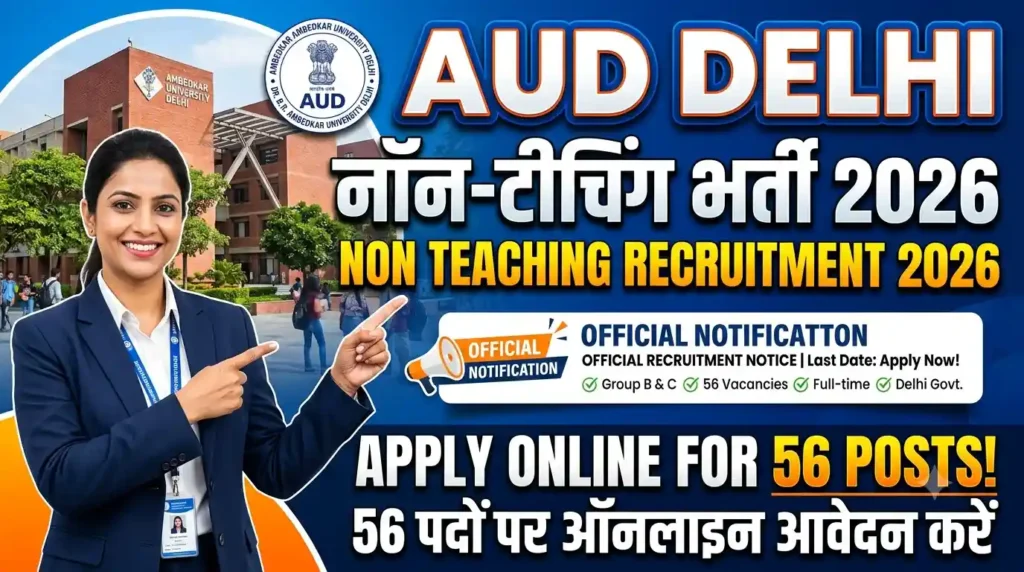 AUD Delhi Non-Teaching Recruitment 2026 Notification OUT For 56 Posts; Apply Online