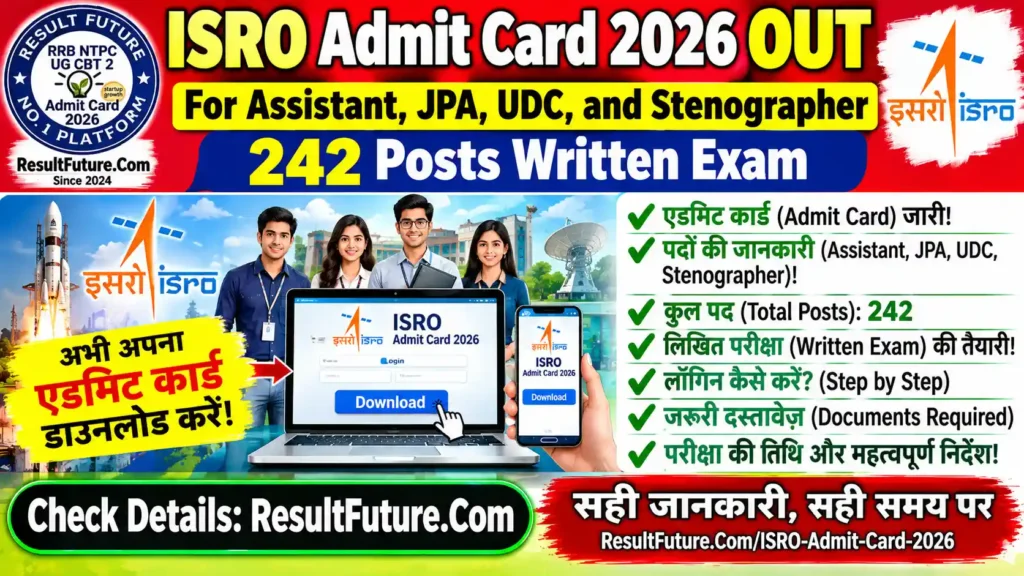 ISRO Admit Card 2026 : इसरो प्रवेश पत्र जारी!