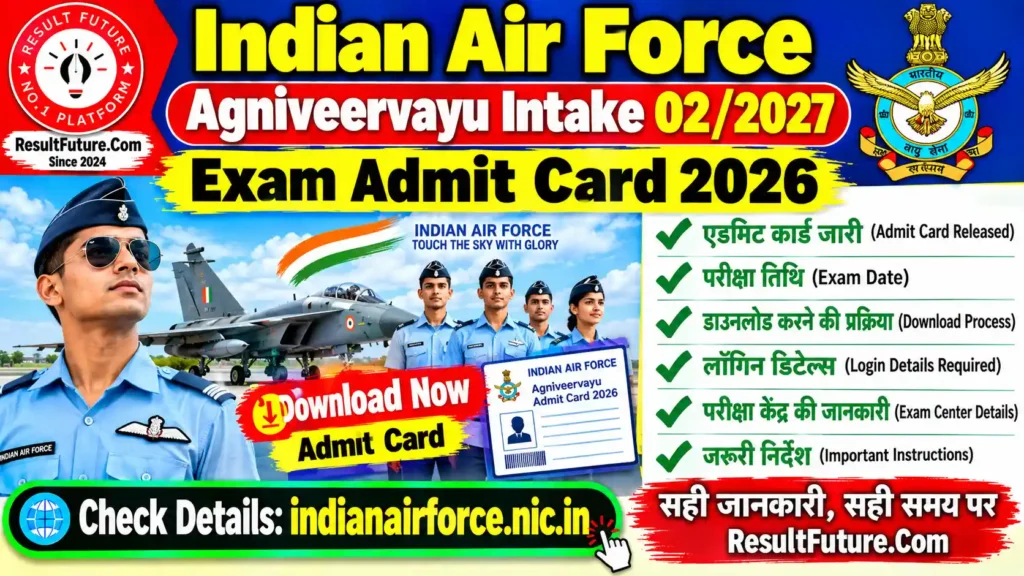 Indian Air Force Agniveervayu intake 02 2027 Exam Admit Card 2026
