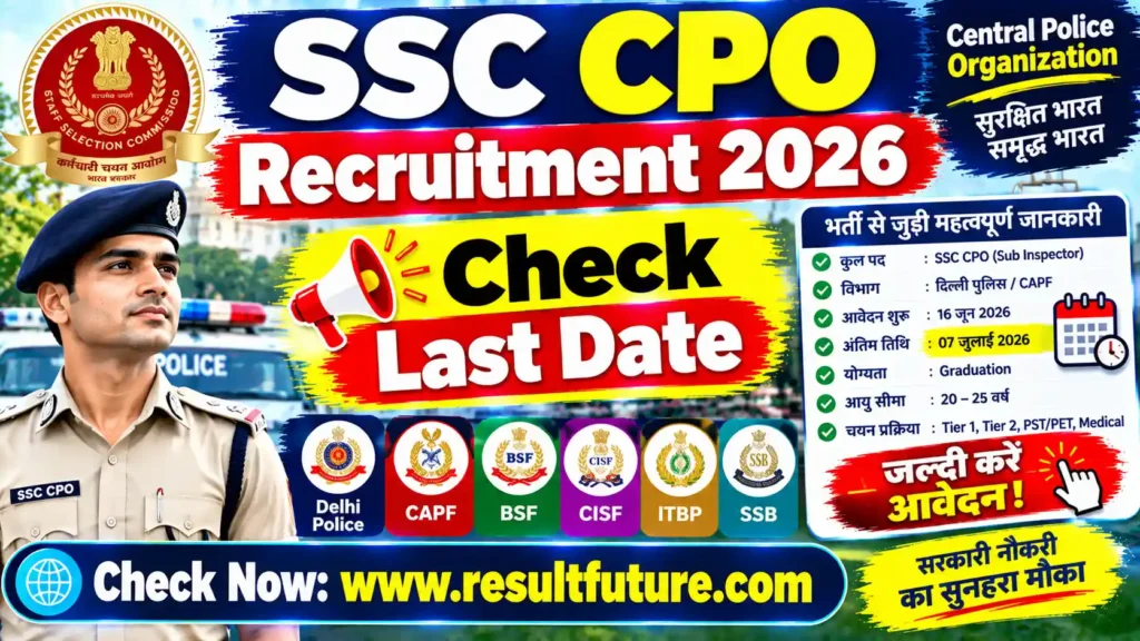 SSC CPO Recruitment 2026 : Check Last Date