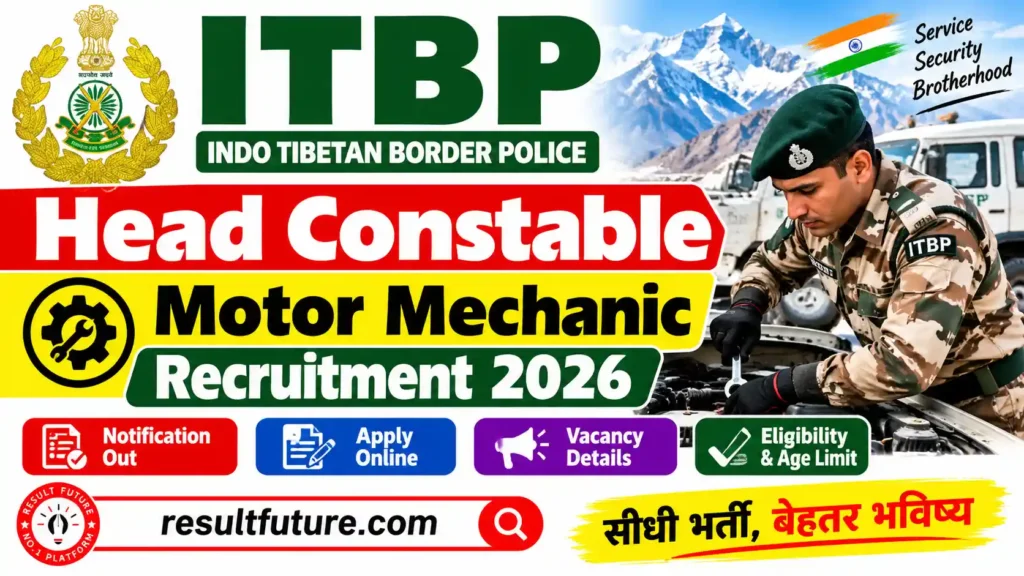 ITBP Head Constable Motor Mechanic Recruitment 2026
