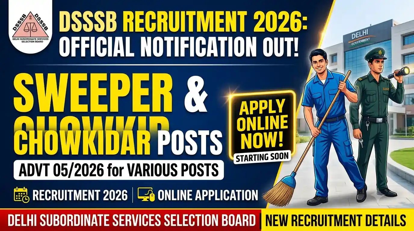 DSSSB Sweeper and Chowkidar Recruitment 2026